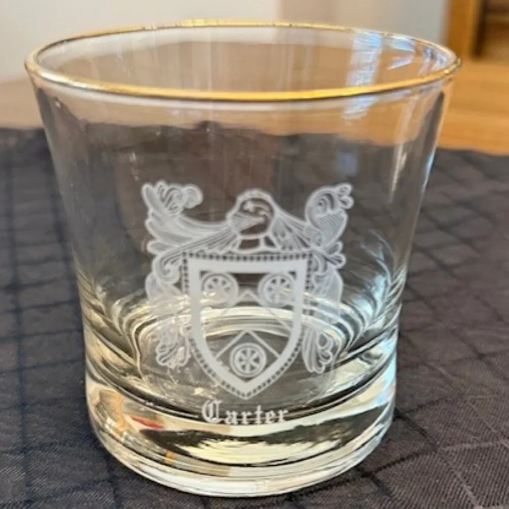 Irish Coat of Arms (CARTER) Glass Barware